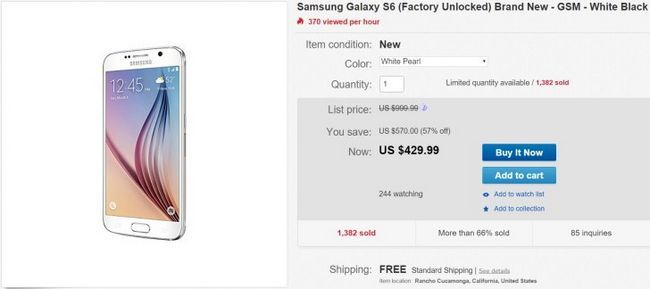 Fotografía - [Offre Alerte] Holy Crap - eBay a une nouvelle, Unlocked Galaxy S6 G920i pour seulement 430 $ (États-Unis uniquement)